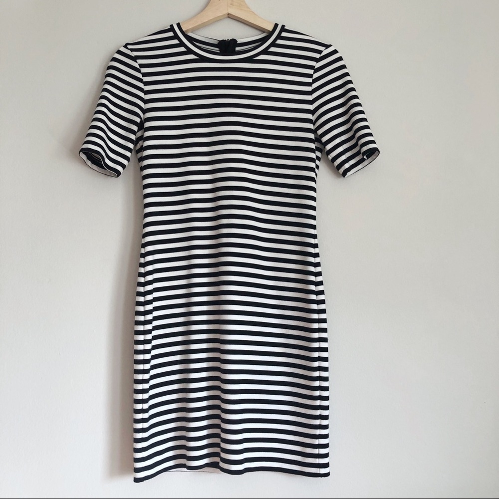 Aritzia Black and White Striped Mini Dress